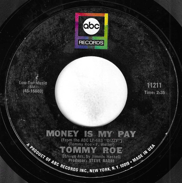 Tommy Roe - Heather Honey / Money Is My Pay (7", 45 RPM, Single, Styrene) (Very Good (VG))