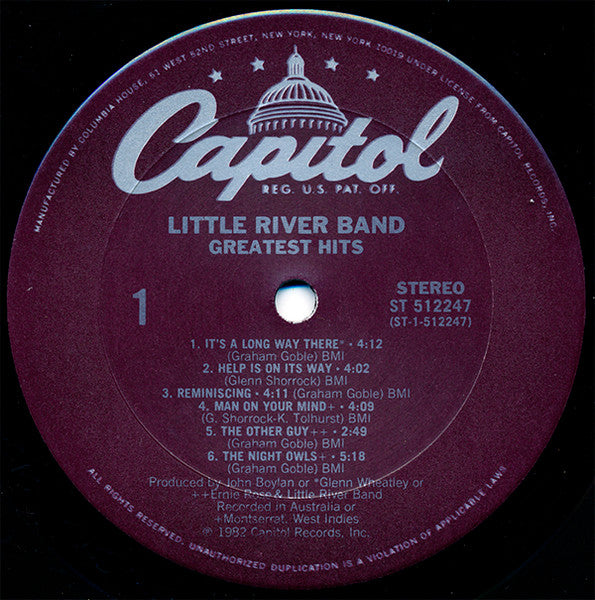 Little River Band - Greatest Hits (LP, Comp, Club, Stereo) (Very Good Plus (VG+))