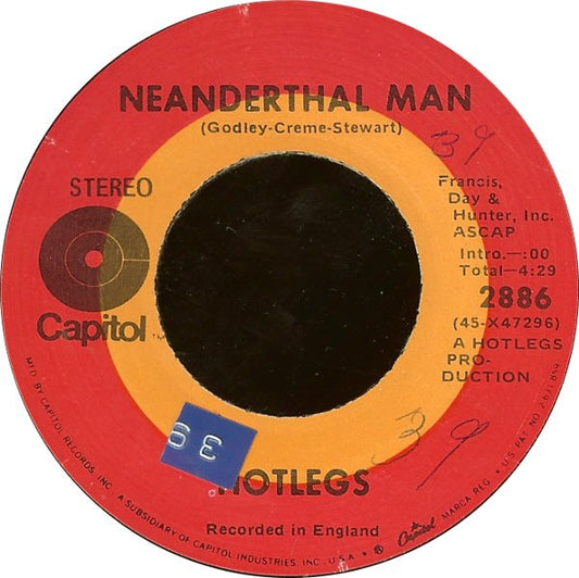 Hotlegs - Neanderthal Man (7", 45 RPM, Single, Stereo) (Very Good (VG))