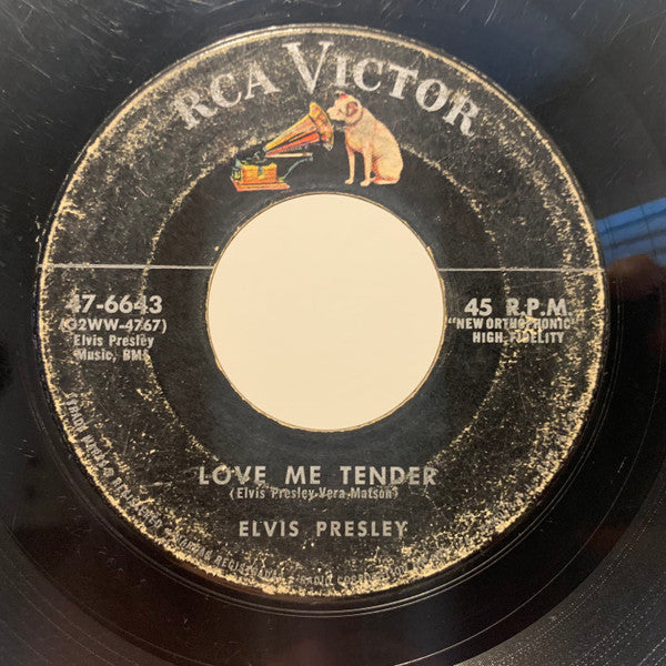 Elvis Presley - Love Me Tender / Anyway You Want Me (7", 45 RPM, Mono) (Good Plus (G+))