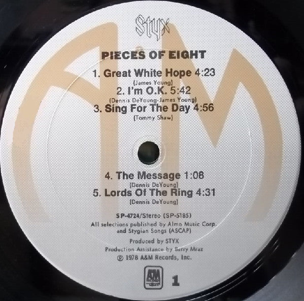 Styx - Pieces Of Eight (LP, Album) (Very Good (VG))