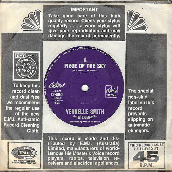 Verdelle Smith - Tar And Cement (7", 45 RPM, Single) (Very Good (VG))
