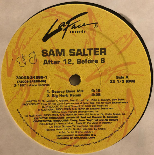 Sam Salter - After 12, Before 6 (12", 33 ⅓ RPM) (Very Good (VG))