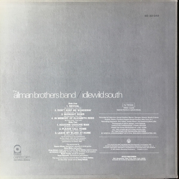 The Allman Brothers Band - Idlewild South (LP, Album) (Good Plus (G+))