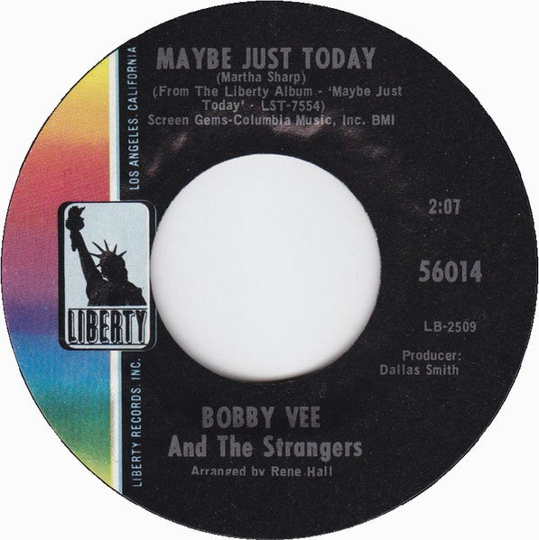 Bobby Vee - Maybe Just Today (7", 45 RPM, Single) (Very Good (VG))