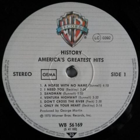 America - History · America's Greatest Hits (LP, Comp, RE) (Very Good (VG))