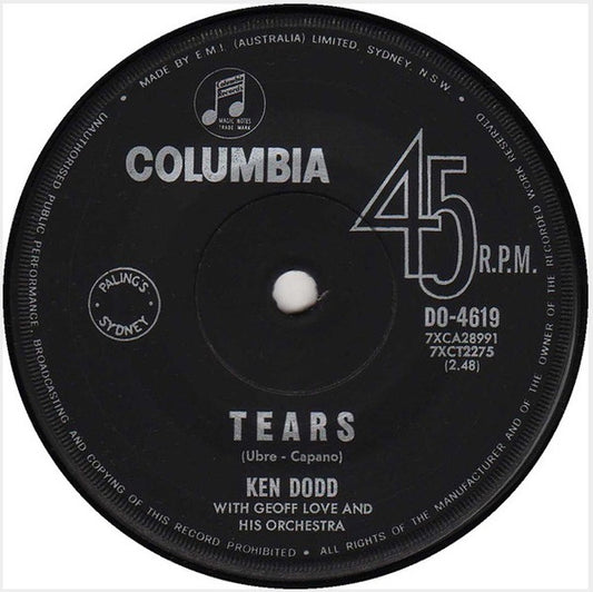 Ken Dodd, Geoff Love & His Orchestra - Tears (7", 45 RPM, Single) (Very Good (VG))