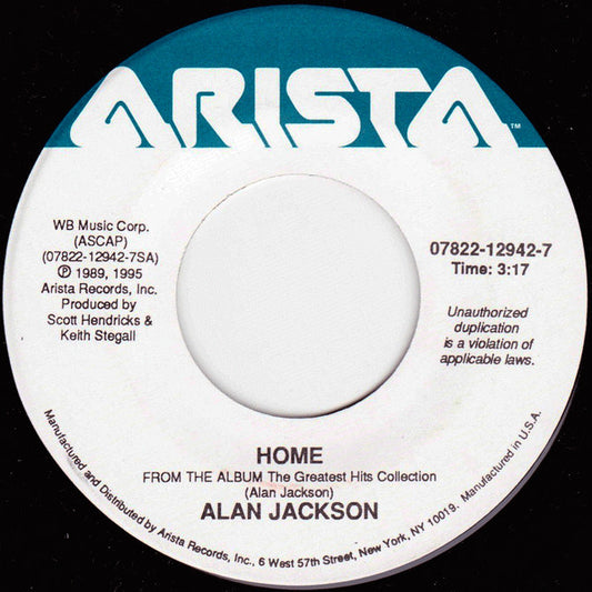 Alan Jackson - Home (7", 45 RPM) (Very Good (VG))