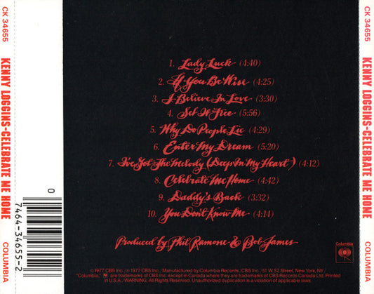 Kenny Loggins - Celebrate Me Home (CD, Album) (Very Good (VG))