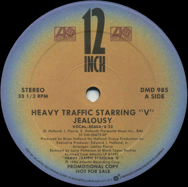 Heavy Traffic, V - Jealousy (12", 33 ⅓ RPM, Promo) (Very Good Plus (VG+))