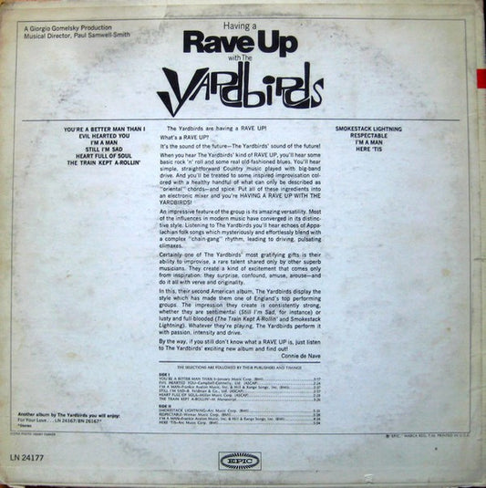 The Yardbirds - Having A Rave Up With The Yardbirds (LP, Album, Mono) (Very Good (VG))