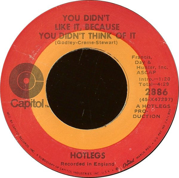 Hotlegs - Neanderthal Man (7", 45 RPM, Single, Stereo) (Very Good (VG))