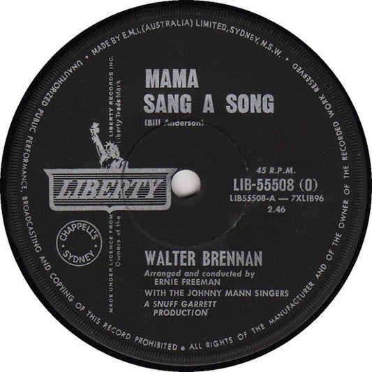Walter Brennan - Mama Sang A Song (7", 45 RPM, Single) (Very Good (VG))
