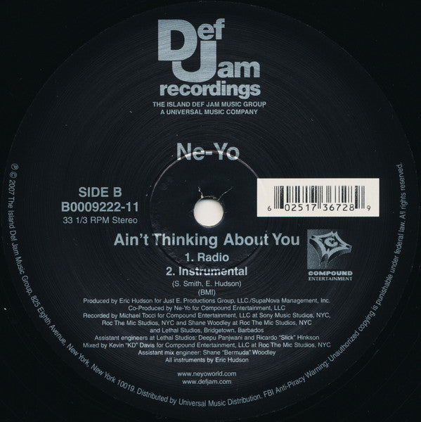 Ne-Yo - Do You / Ain't Thinking About You (12", 33 ⅓ RPM, Single) (Very Good Plus (VG+))