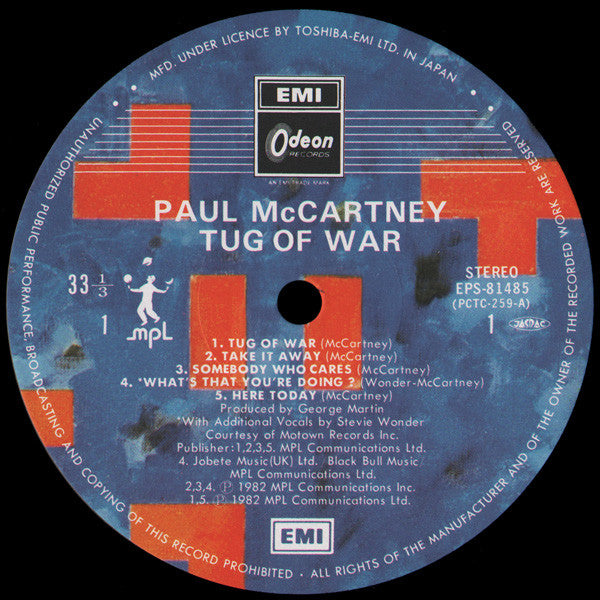 Paul McCartney - Tug Of War (LP, Album, Stereo) (Very Good Plus (VG+))