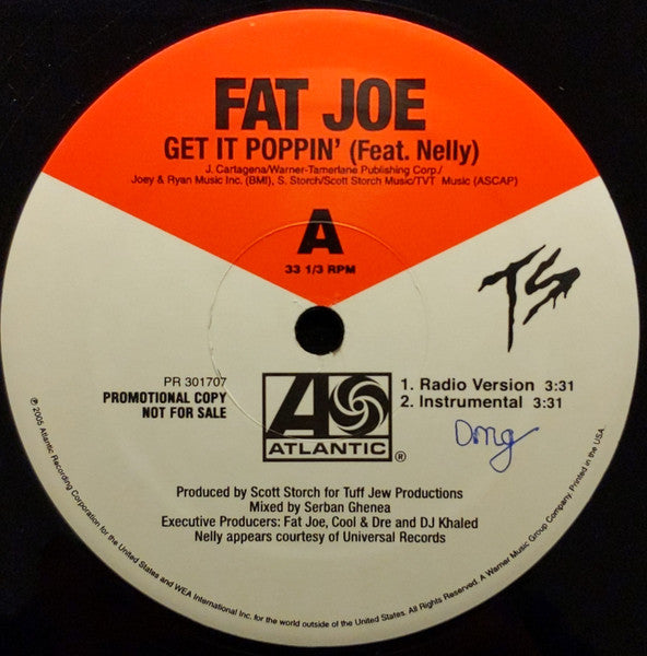 Fat Joe - Get It Poppin' (12", 33 ⅓ RPM, Promo) (Very Good Plus (VG+))
