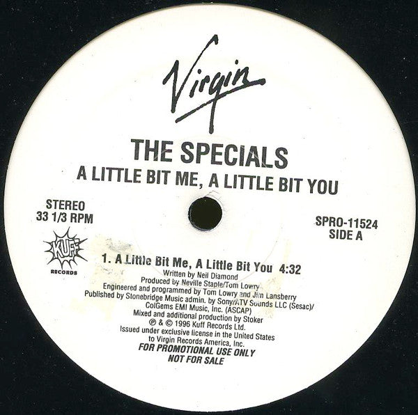 The Specials - A Little Bit Me, A Little Bit You (12", 33 ⅓ RPM, Promo, Stereo) (Very Good Plus (VG+))