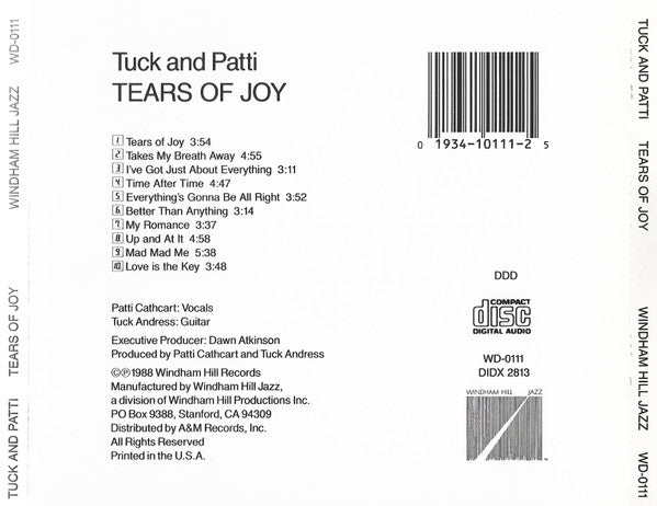 Tuck & Patti - Tears Of Joy (CD, Album) (Good Plus (G+))