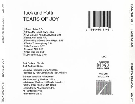 Tuck & Patti - Tears Of Joy (CD, Album) (Good Plus (G+))