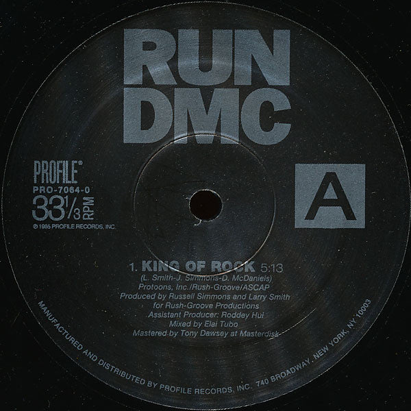 Run-DMC - King Of Rock (12", 33 ⅓ RPM, RE) (Good Plus (G+))