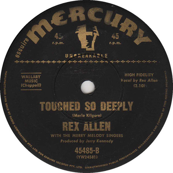 Rex Allen, The Merry Melody Singers - Don't Go Near The Indians (7", 45 RPM, Single) (Good Plus (G+))