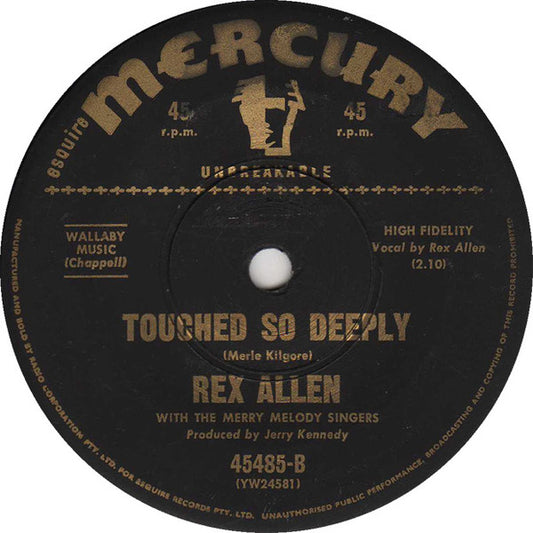 Rex Allen, The Merry Melody Singers - Don't Go Near The Indians (7", 45 RPM, Single) (Good Plus (G+))