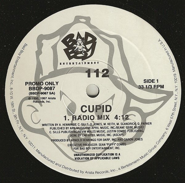 112 - Cupid (12", 33 ⅓ RPM, Promo) (Very Good Plus (VG+))