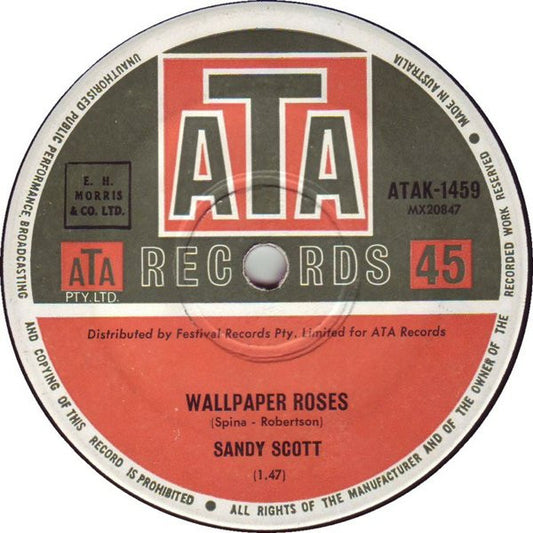 Sandy Scott - Wallpaper Roses (7", 45 RPM, Single) (Good Plus (G+))
