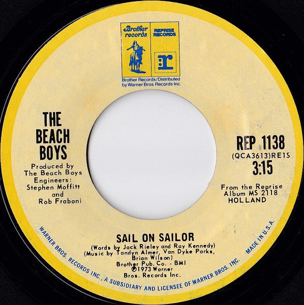 The Beach Boys - Sail On Sailor (7", 45 RPM, Single) (Very Good (VG))