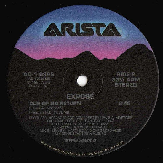 Exposé - Point Of No Return (12", 33 ⅓ RPM, Stereo) (Very Good Plus (VG+))