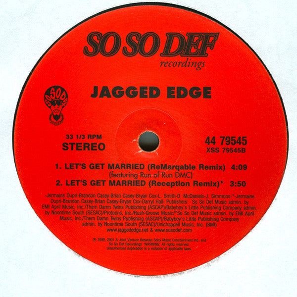 Jagged Edge - Promise (12", 33 ⅓ RPM, Stereo) (Very Good Plus (VG+))