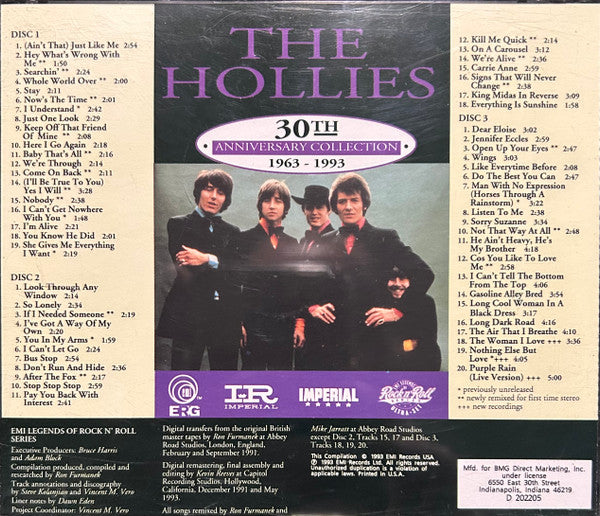 The Hollies - 30th Anniversary Collection 1963-1993 (3xCD, Comp, Club, RM) (Very Good (VG))