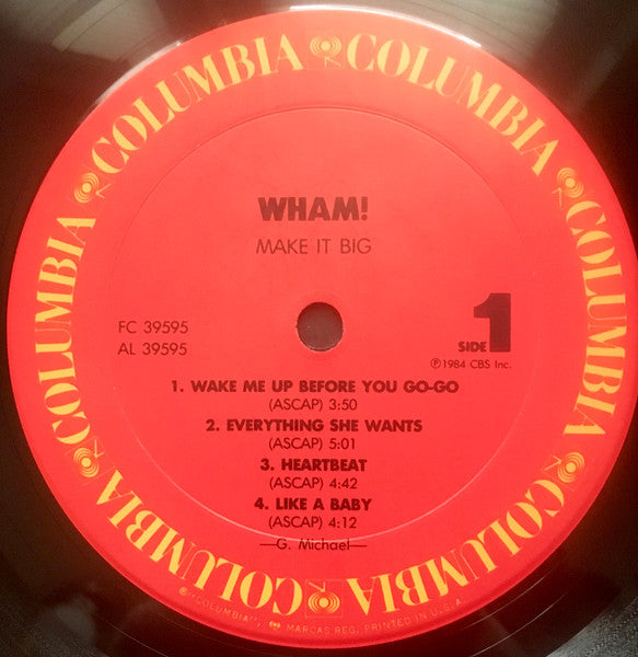 Wham! - Make It Big (LP, Album) (Very Good Plus (VG+))
