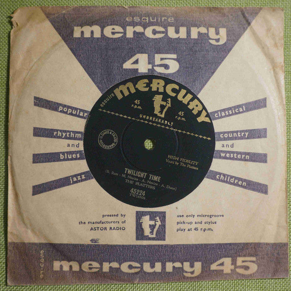 The Platters - Twilight Time (7", 45 RPM, Single) (Good Plus (G+))