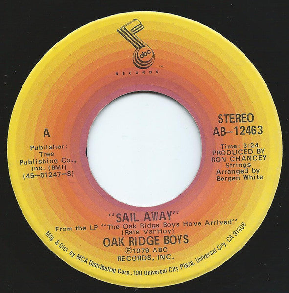 The Oak Ridge Boys - Sail Away (7", 45 RPM, Stereo) (Very Good (VG))