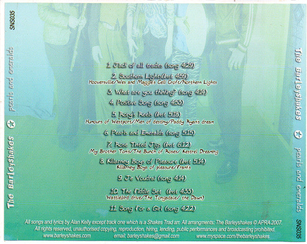 The Barleyshakes - Pearls And Emeralds (CD, Album) (Good Plus (G+))