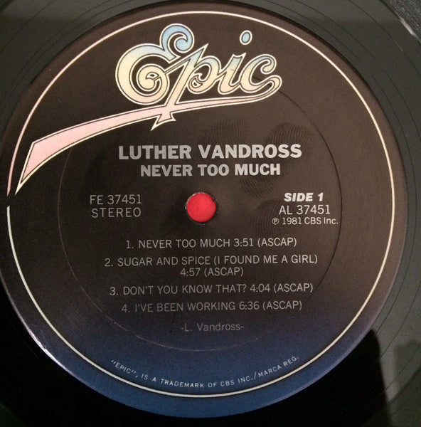 Luther Vandross - Never Too Much (LP, Album) (Very Good Plus (VG+))