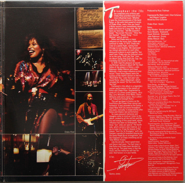Rufus & Chaka Khan - Live - Stompin' At The Savoy (2xLP, Album) (Very Good Plus (VG+))