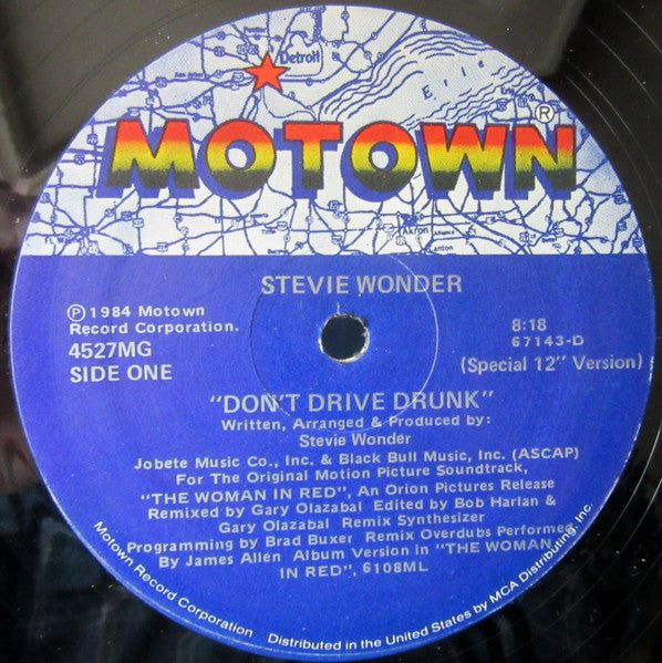 Stevie Wonder - Don't Drive Drunk (12", Maxi) (Very Good (VG))