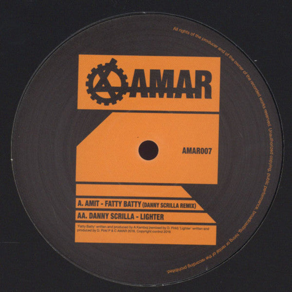 Amit, Danny Scrilla - Fatty Batty (Danny Scrilla Remix) / Lighter  (10", 45 RPM) (Very Good (VG))