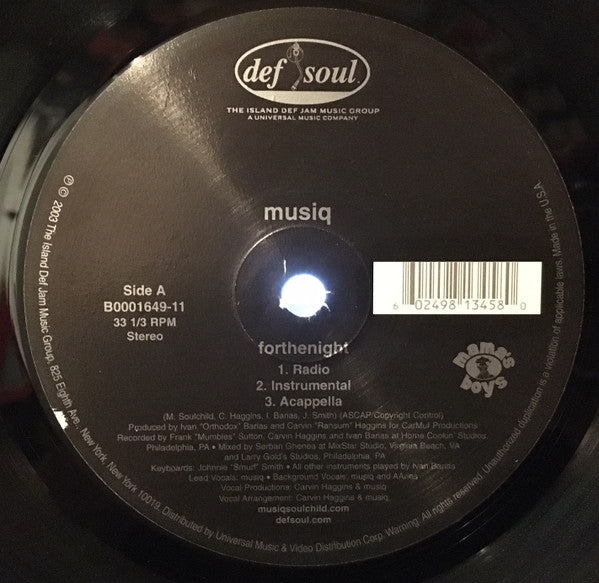 Musiq Soulchild - Forthenight (12") (Very Good (VG))
