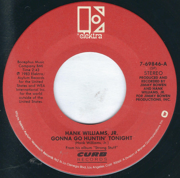 Hank Williams Jr. - Gonna Go Huntin' Tonight (7", 45 RPM) (Good Plus (G+))