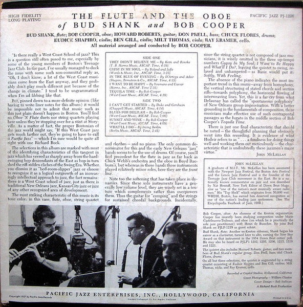 Bud Shank, Bob Cooper - Flute 'N Oboe (LP, Album, Mono) (Good Plus (G+))