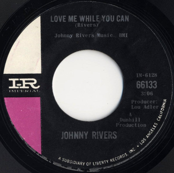 Johnny Rivers - Where Have All The Flowers Gone / Love Me While You Can (7", Single, 45 RPM) (Very Good (VG))