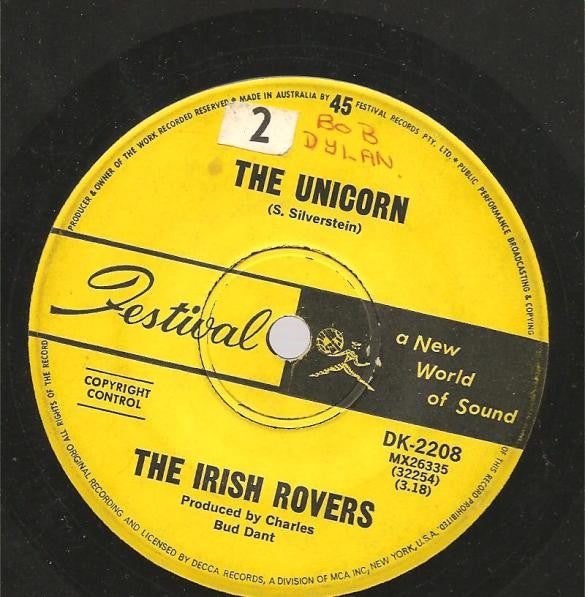 The Irish Rovers - The Unicorn / Black Velvet Band (7", 45 RPM, Single) (Very Good (VG))