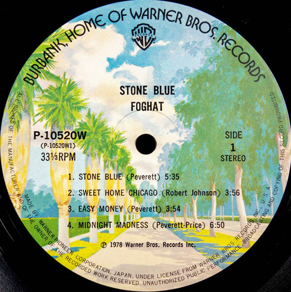 Foghat - Stone Blue (LP, Album) (Near Mint (NM or M-))