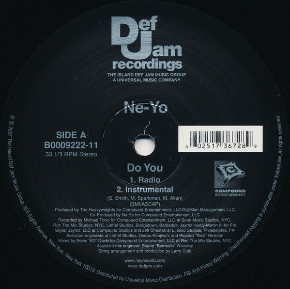 Ne-Yo - Do You / Ain't Thinking About You (12", 33 ⅓ RPM, Single) (Very Good Plus (VG+))