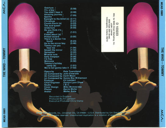 The Who - Tommy (CD, Album, Club, RE, RM) (Very Good (VG))
