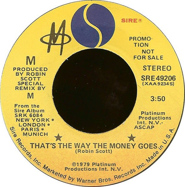 M - That's The Way The Money Goes (7", 45 RPM, Single, Promo) (Very Good (VG))