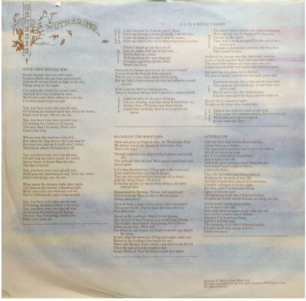 Genesis - Wind & Wuthering (LP, Album, Stereo) (Very Good (VG))